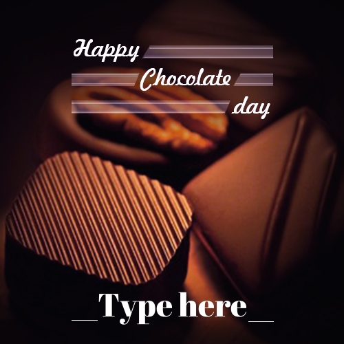  happy chocolate day greeting card with your name