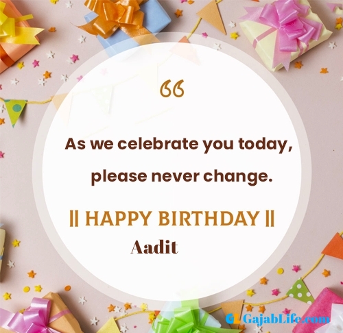 Aadit happy birthday free online card