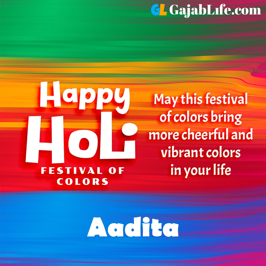 Aadita happy holi festival banner wallpaper