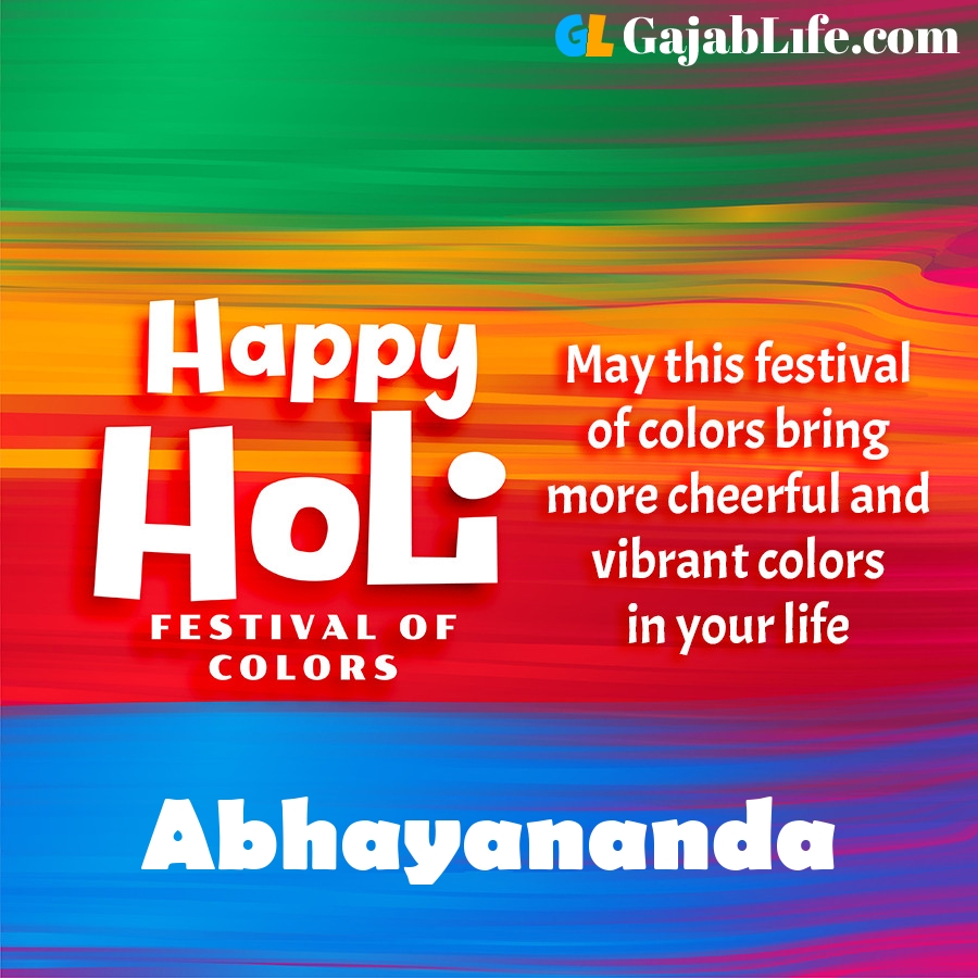 Abhayananda happy holi festival banner wallpaper