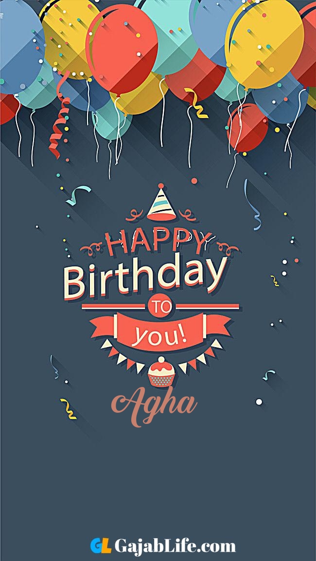 Birthday wish image with name agha