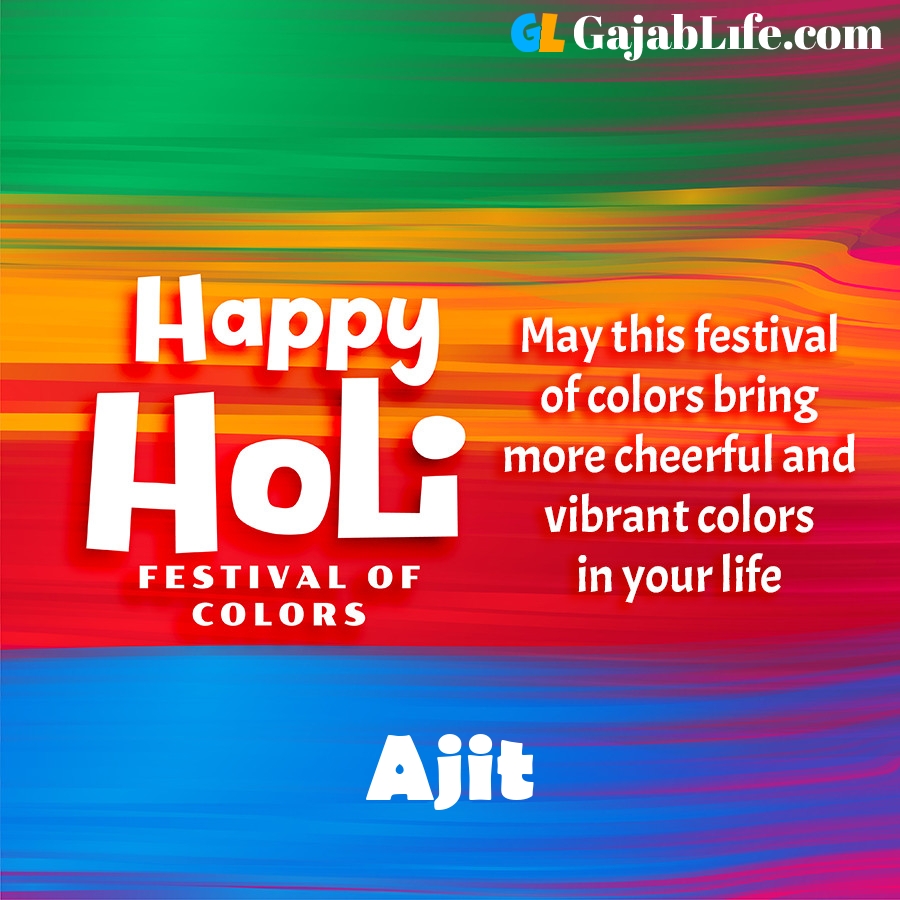 Ajit happy holi festival banner wallpaper