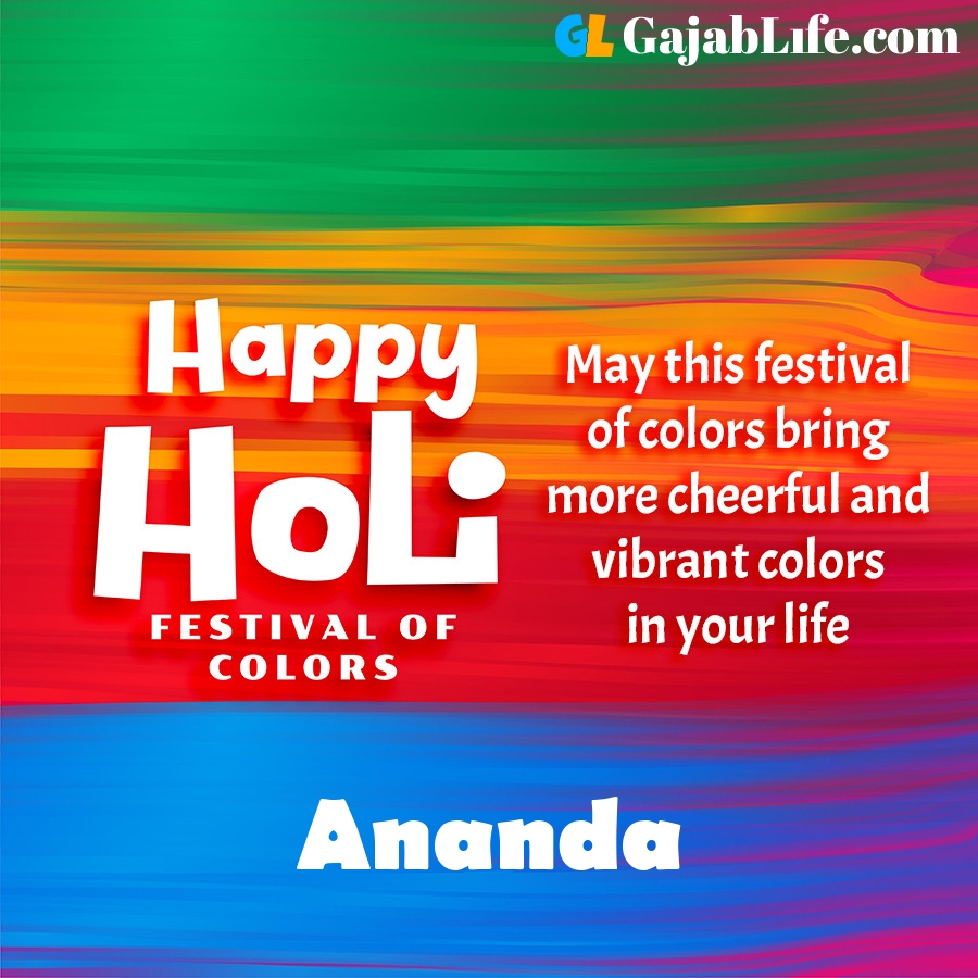 Ananda happy holi festival banner wallpaper