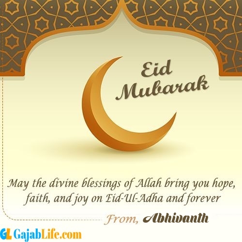 Abhivanth create eid mubarak cards with name