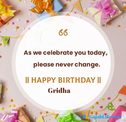 Gridha happy birthday free online card
