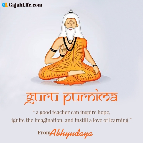 Happy guru purnima abhyudaya wishes with name