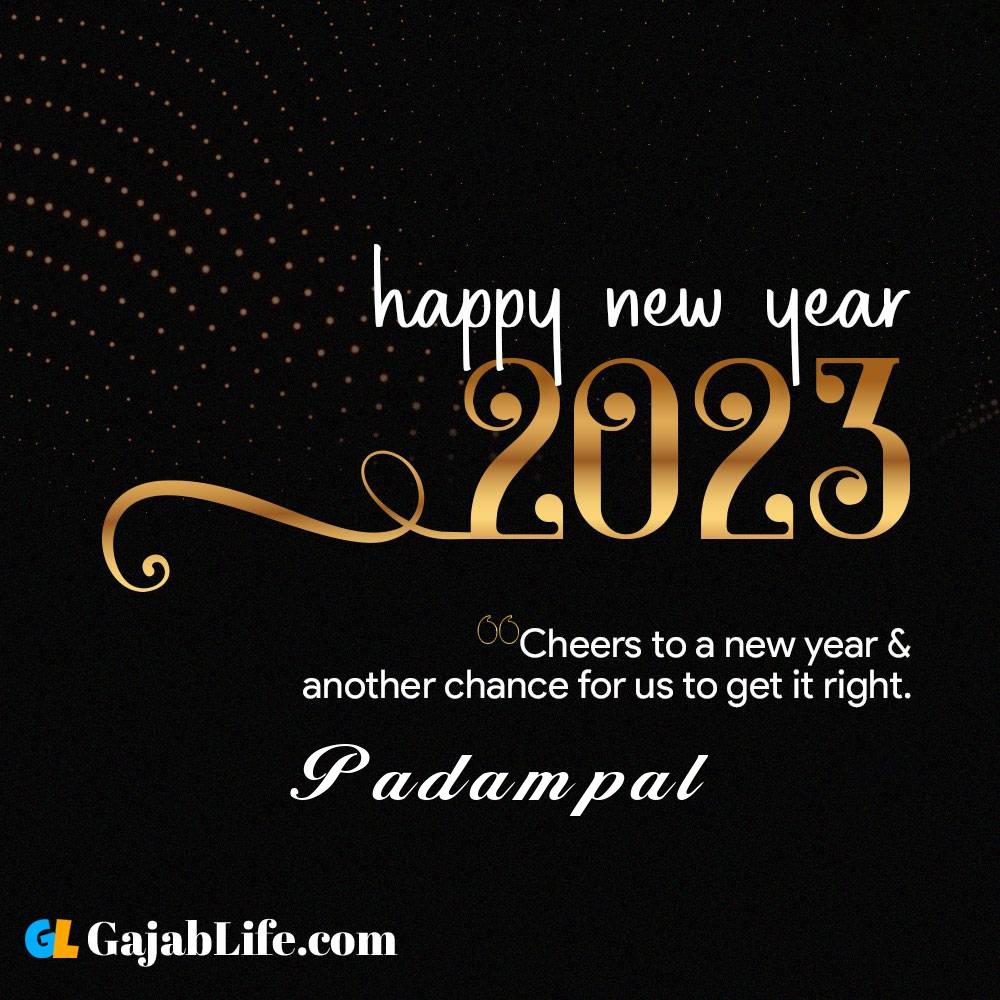 Padampal happy new year 2023 wishes with the best card with a name online for free.