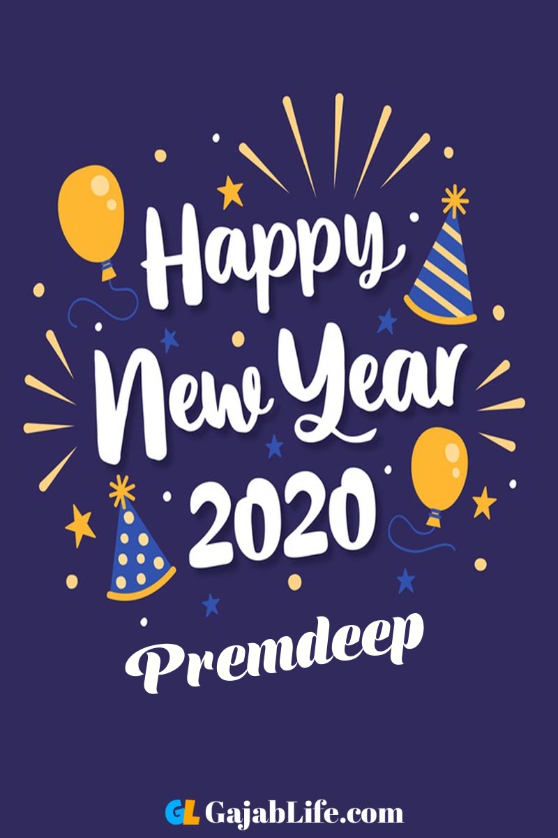 Premdeep happy new year 2020 wishes card