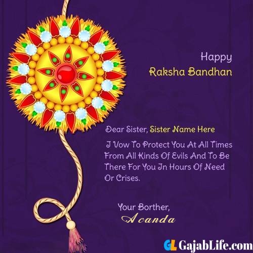 Acanda happy raksha bandhan wish quotes for sister