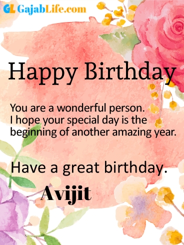 Have a great birthday avijit - happy birthday wishes card