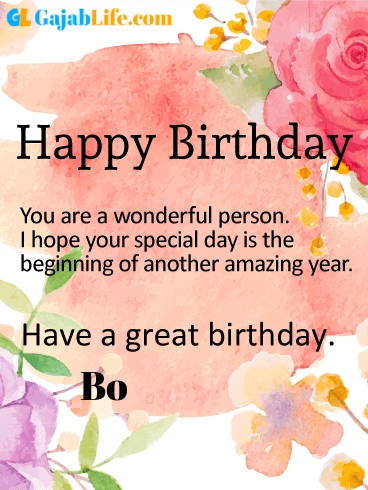 Have a great birthday bo - happy birthday wishes card