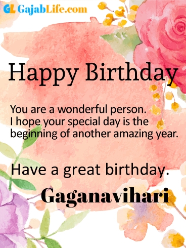 Have a great birthday gaganavihari - happy birthday wishes card
