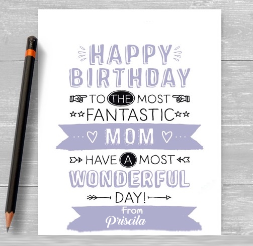 Priscila happy birthday cards for mom with name
