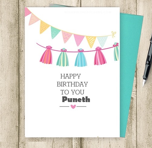 Puneth happy birthday cards for friends with name