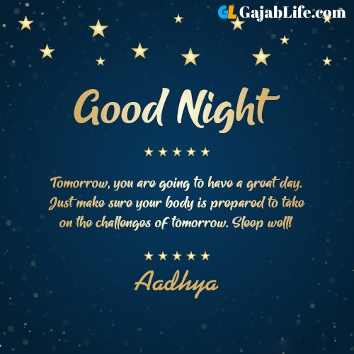 Sweet good night aadhya wishes images quotes