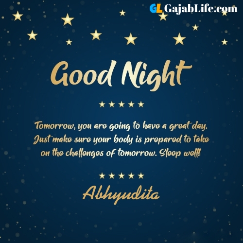 Sweet good night abhyudita wishes images quotes