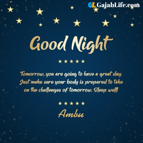Sweet good night ambu wishes images quotes