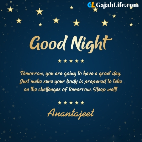 Sweet good night anantajeet wishes images quotes