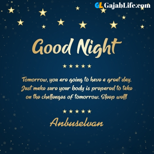 Sweet good night anbuselvan wishes images quotes