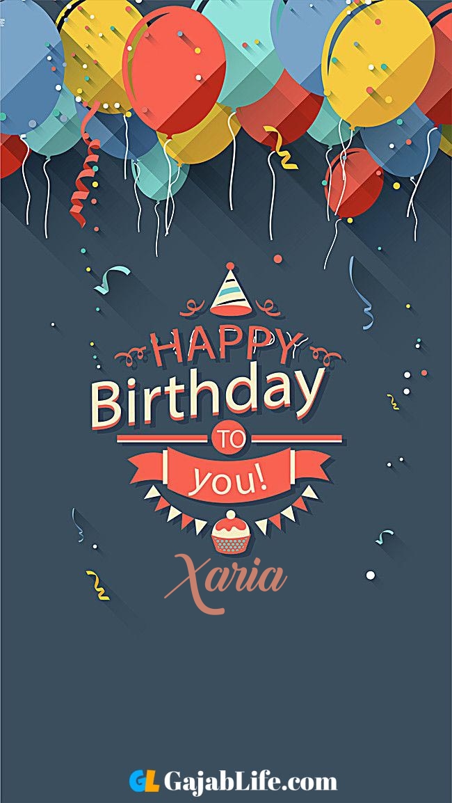 Birthday wish image with name xaria