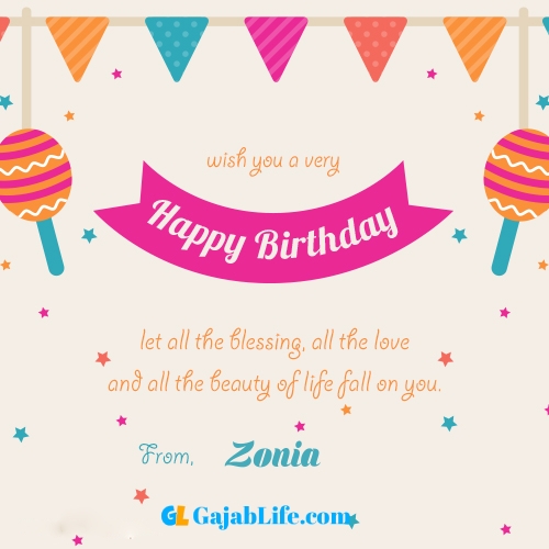 Zonia Happy Birthday Cards For Friends With Name